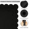 100 Pcs Cocktail Napkins, 2-Ply 5 x 5 Inches Disposable Scalloped Napkins, Thick Premium Dessert Napkins for Party, Wedding, Dinner, Birthday, Anniversary, Festival (Black) view 3