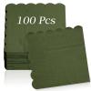 100 Pcs Cocktail Napkins, 2-Ply 5 x 5 Inches Disposable Scalloped Napkins, Thick Premium Dessert Napkins for Party, Wedding, Dinner, Birthday, Anniversary, Festival (Green) view 1