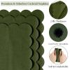 100 Pcs Cocktail Napkins, 2-Ply 5 x 5 Inches Disposable Scalloped Napkins, Thick Premium Dessert Napkins for Party, Wedding, Dinner, Birthday, Anniversary, Festival (Green) view 3