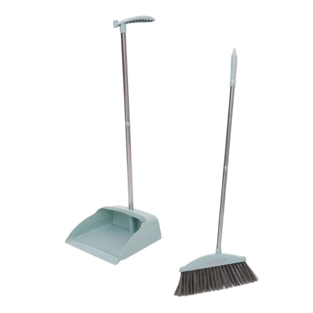 Healifty Long Handle Broom and Dustpan for Home and Classroom Cleaning Lightweight Wear Resistant Household Supplies Collection from Narrow Corners for Indoor and Outdoor Use