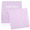 100 Pcs Cocktail Napkins, 2-Ply 5 x 5 Inches Disposable Scalloped Napkins, Thick Premium Dessert Napkins for Party, Wedding, Dinner, Birthday, Anniversary, Festival (Light Purple) view 1