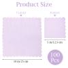 100 Pcs Cocktail Napkins, 2-Ply 5 x 5 Inches Disposable Scalloped Napkins, Thick Premium Dessert Napkins for Party, Wedding, Dinner, Birthday, Anniversary, Festival (Light Purple) view 2