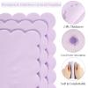 100 Pcs Cocktail Napkins, 2-Ply 5 x 5 Inches Disposable Scalloped Napkins, Thick Premium Dessert Napkins for Party, Wedding, Dinner, Birthday, Anniversary, Festival (Light Purple) view 3