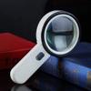 Led Illuminated Magnifier with 30X Magnification Lightweight Handheld Magnifying Glass, for Reading Hobbies,with a Lens Cloth and Bag Magnifier/White view 3