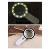 Led Illuminated Magnifier with 30X Magnification Lightweight Handheld Magnifying Glass, for Reading Hobbies,with a Lens Cloth and Bag Magnifier/White view 4