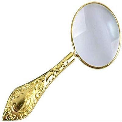 Magnifier, 5X Metal Engraved Flower Hand Magnifier Magnifying Optical Reading Lens, for Reading a map observed Interesting