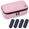 ALLCAMP Insulin Cooler Travel Case Diabetic Medication Cooler with 4 Ice Pack - Medical Cooler Bag Portable and Reusable(Pink) view 1
