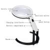 Reading Magnifier Magnifying Glass Desktop Folding Magnifying Glass, with LED Light Desktop HD, Handheld Light Expansion Lens, White, Stationery Office Supplies Handheld Magnifying view 4