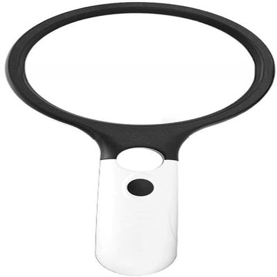 10X Handheld Magnifier 120mm Large Lens with Attached Lens 25mm 4 LED Lights Magnifier for Reading Experiment Stamp Interesting