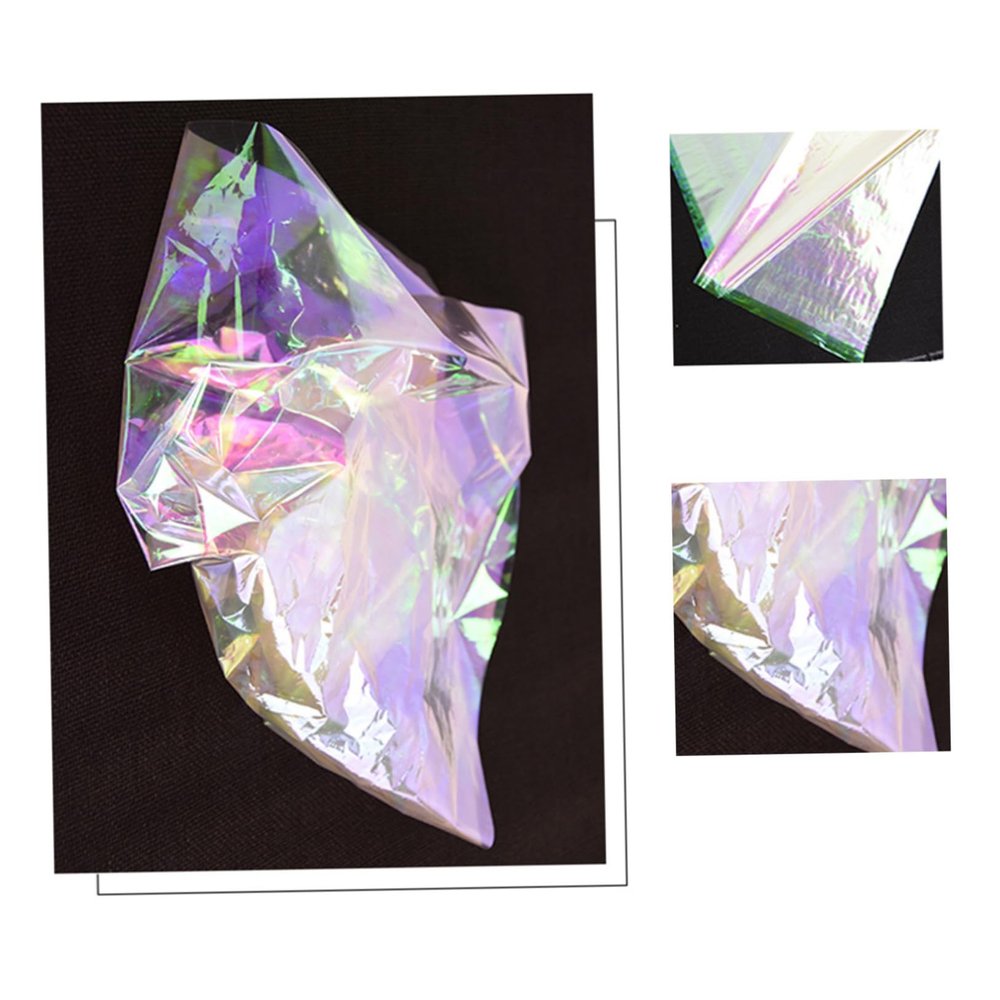 NOLITOY 20PCS Iridescent Wrapping Paper Film for Gift Flower Bouquets DIY Crafts Tear Resistant Rainbow Gradient for Birthday Wedding Holiday Decoration