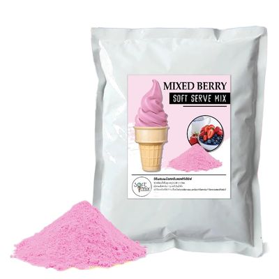 (Pack of 4 bags x 1kg) Soft Serve Ice Cream Mix Powder (Total 4 kg / 8.8 lb), Add 2.5 L Water per Bag, Makes About 3.5 kg per Bag, 5860 Cones Each, For Soft Serve Machines (Mixed Berry)