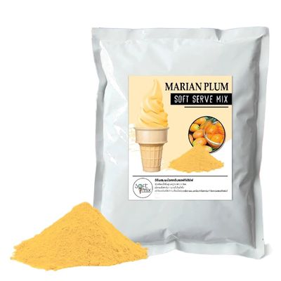(Pack of 4 bags x 1kg) Soft Serve Ice Cream Mix Powder (Total 4 kg / 8.8 lb), Add 2.5 L Water per Bag, Makes About 3.5 kg per Bag, 5860 Cones Each, For Soft Serve Machines (Marian Plum)