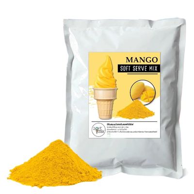 (Pack of 4 bags x 1kg) Soft Serve Ice Cream Mix Powder (Total 4 kg / 8.8 lb), Add 2.5 L Water per Bag, Makes About 3.5 kg per Bag, 5860 Cones Each, For Soft Serve Machines (Mango)