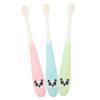 HAMPPLIES 3Pcs Toothbrushes Soft Bristle Portable Travel Toothbrushes with Cartoon Panda Silicone Handles Cleaning Random Color view 1