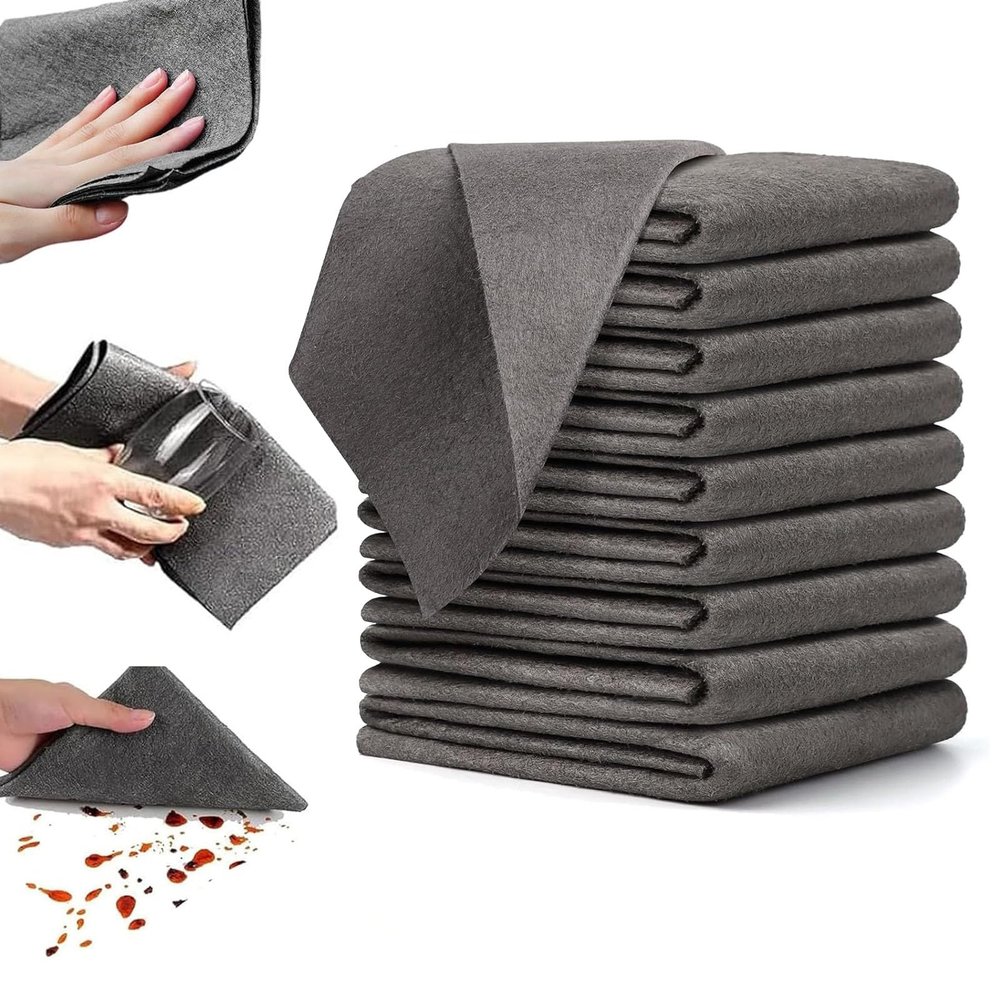 Thickened Magic Cleaning Cloth, Reuseable Thickened Streak Free Magic Cleaning Wipes, Microfiber Cleaning Cloths for Windows Glass Car (10pcs)