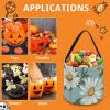 Halloween Bucke Daisy Print Trick Or Treat Basket Multipurpose Reusable for Holiday Party Supplies Favors view 3