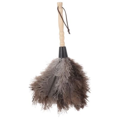 LOLIPPYY Feathered Duster with Ergonomic Wooden Handle Handheld Household Dust Cleaner for Delicate Surfaces Comfortable Grip Sweeper for Home and Car Dust Removal