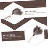 LOLIPPYY Feathered Duster with Ergonomic Wooden Handle Handheld Household Dust Cleaner for Delicate Surfaces Comfortable Grip Sweeper for Home and Car Dust Removal view 3