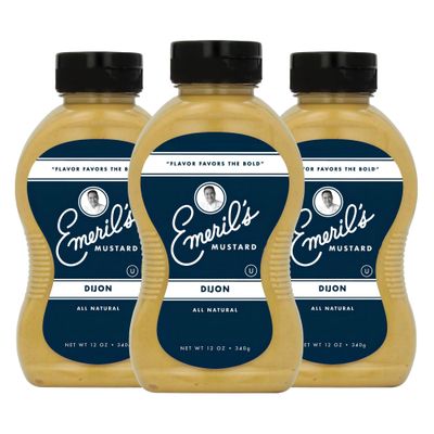 Emeril Lagasse Gourmet Mustard - Dijon, Jalapeo & Sweet Spicy - 12 oz Premium All Natural Mustard Sauce (Pack of 3, Dijon)