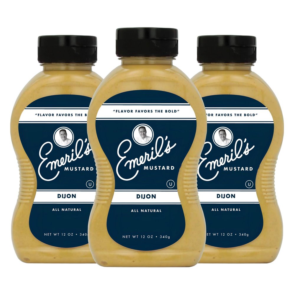 Emeril Lagasse Gourmet Mustard - Dijon, Jalapeo & Sweet Spicy - 12 oz Premium All Natural Mustard Sauce (Pack of 3, Dijon)
