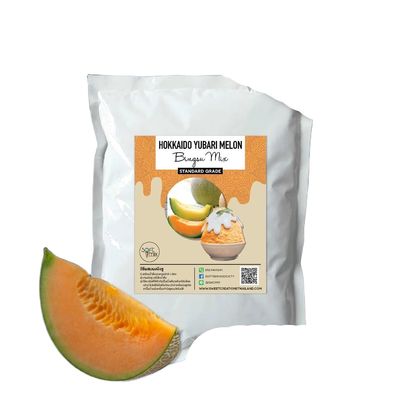 (Pack of 4 bags x 1 kg) Bingsu Powder (Korean Shaved Ice Base), Mix with 3 L Water, Works with Block-Mold and Pour-In Machines, Made with New Zealand Milk Powder, Multiple Flavors Available (HokkaidoYubari Melon)