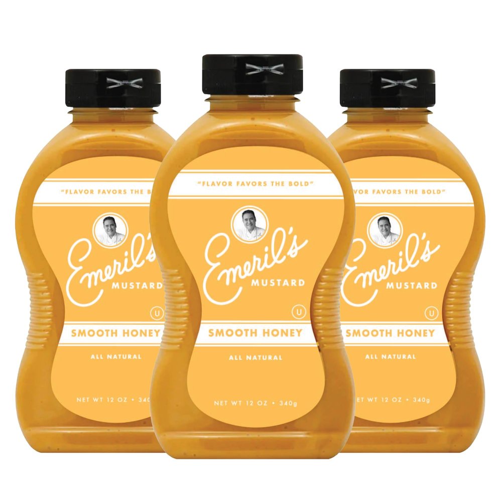 Emeril Lagasse Gourmet Mustard - Dijon, Jalapeo & Smooth Honey - 12 oz Premium All Natural Mustard Sauce (Pack of 3, Honey)