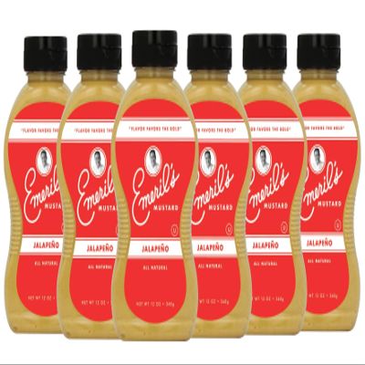 Emeril Lagasse Gourmet Mustard - Dijon, Jalapeo & Sweet Spicy - 12 oz Premium All Natural Mustard Sauce (Pack of 6, Jalapeo)