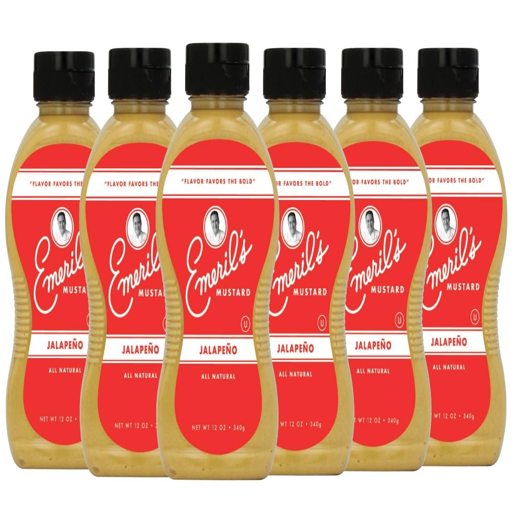 Emeril Lagasse Gourmet Mustard - Dijon, Jalapeo & Sweet Spicy - 12 oz Premium All Natural Mustard Sauce (Pack of 6, Jalapeo)