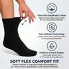COMFELLO Diabetic Ankle Socks for Men & Women Non-Binding Cushioned Socks - Neuropathy & Circulation Support (3-Pairs) Black 9-11 view 3