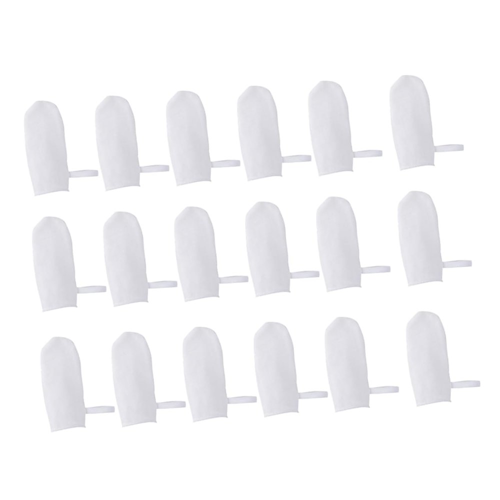 PACKOVE Oral Gauze Finger Toothbrushes Soft Gauze Cleaners for Teeth Tongue Gums Ring Design Safe White Oral Care Tool