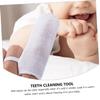 PACKOVE Oral Gauze Finger Toothbrushes Soft Gauze Cleaners for Teeth Tongue Gums Ring Design Safe White Oral Care Tool view 3