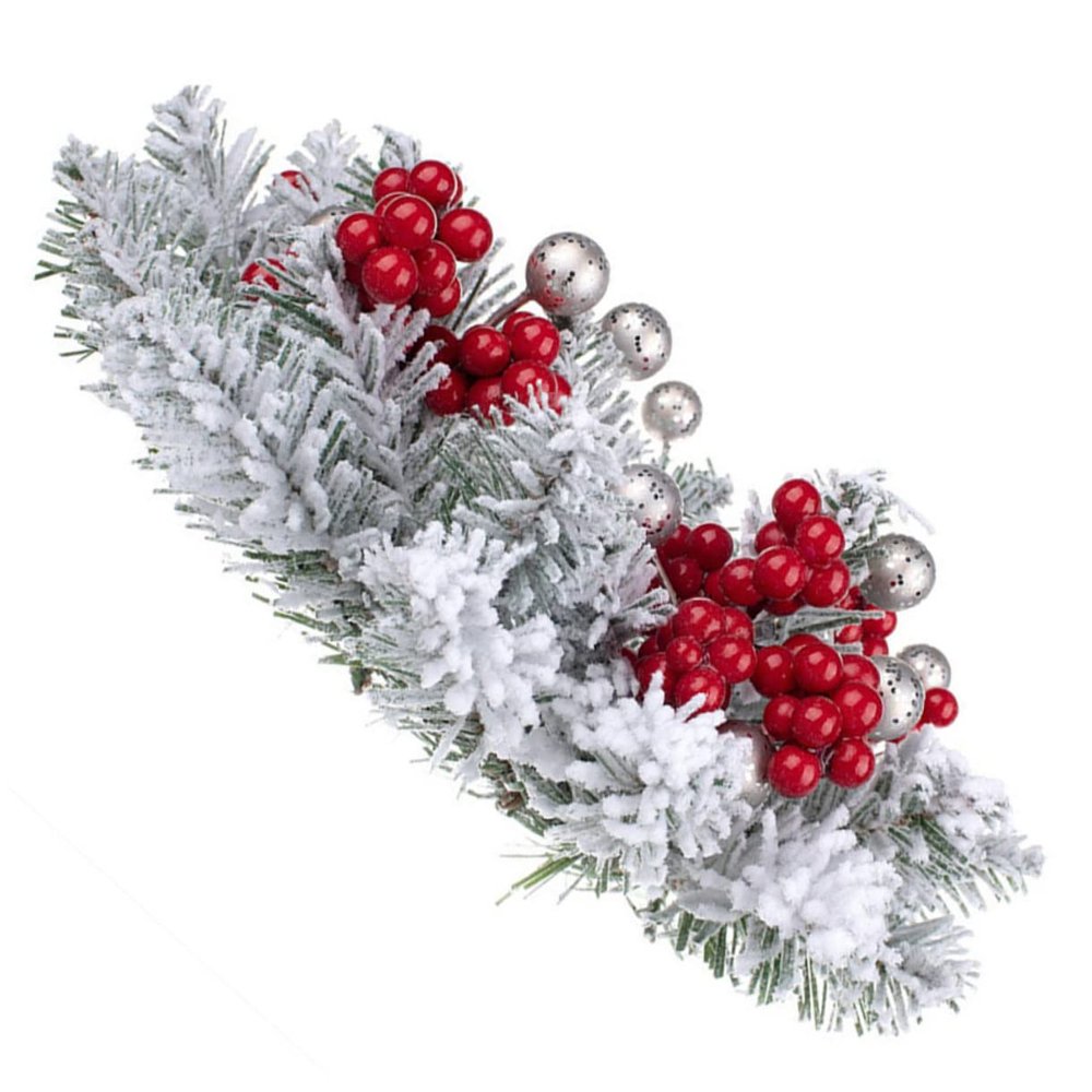 ETHZZLE Artificial Berry Candle Wreath Garland Christmas Centerpiece Decor with Realistic Red Berries and Green Leaves Mini Festive Candle Ring for Holiday Table and Home Decoration