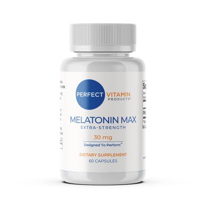 30mg Extra Strength Melatonin MAX High Dosage Melatonin Sleep AId - Supports Healthy Rest Cycle and Jet Lag Adjustment 100% Drug-Free, Vegan, Non-GMO, Gluten-Free (60 Capsules)