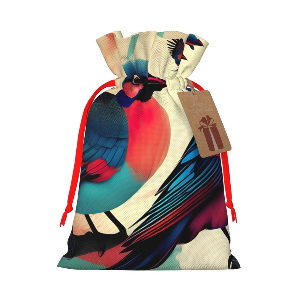 SXOOGE Birds Gift Bag with Handles and tag, Perfect for Christmas, Birthday, Wedding or Daily Gift - (M)