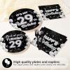 Greencian 96 Pcs 29th Birthday Decorations for Men Women Black White 29th Birthday Party Plates Disposable Look at You Turning 29 Paper Tableware Set for Happy 29 Year Old Party Supplies Serves 24 view 4