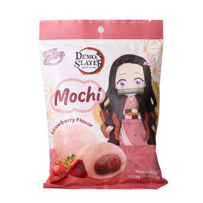 Demon Slayer Strawberry Mochi 120g (4.23 oz) Soft & Chewy Japanese Rice Cake Nezuko Kamado Collectible Anime Snack (1-Pack)