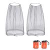 2 Pack Mosquito Head Net for Camping, Hiking, Fishing, Gardening, Fly & Bug Protection Fit All Hats for Men & Women (Grey, Open-Top) view 1