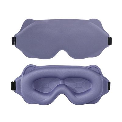 3D Sleep Mask, Adjustable Blackout Eye Mask with No Pressure Design, Pink, for Travel and Napping (Purple)