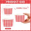 120Pcs Red Gingham Ice Cream Cups 12oz Disposable Red and White Gingham Paper Dessert Snack Bowls Red Checkered Plaid Buffalo Paper Cups for Summer Pizza BBQ Picnic Baby Shower Birthday Party Supplies view 2