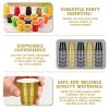 Pineburg 100 Pack 2oz Black Gold Plastic Shot Glasses - Graduation Party Cups, Elegant Spring Celebration Disposable Cups for Easter, Graduation Ceremonies view 3