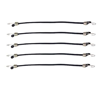 15/30PCS Luggage Strap Elastic Strap Fixed Elastic Cord Socket Fixed Small Hook Latex Mini Rope Camping Accessories(Black 15pcs)