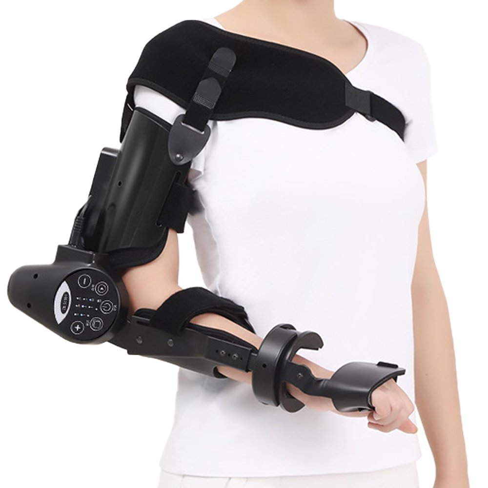 Intelligent Hinged Elbow Brace Arm Exerciser - Elbow Joint Rehabilitation Training Device Intelligent Timing,Joint Bracket,Support & Hand Function Aids, Joint Recovery Equipment Right