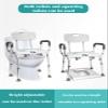 Shower Stools and Commode Toilet Chair for Elderly Two in One,Aluminum Medical Shower Seat,Ergonomic Shape,6-Level Height Adjustable,with Non-Slip Armrests and Rubber Feet view 4