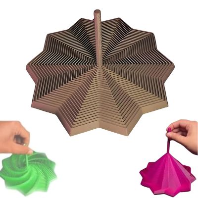 3D Printed Expanded Sensory Fidget Star, Fractal Fidget Hexagon with Handles, Colorful Whirling Spiral Design, 2025 New Star Shaped Fidget Star (D Type, Small)
