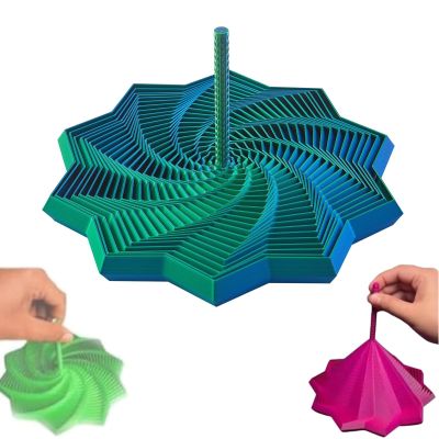 3D Printed Expanded Sensory Fidget Star, Fractal Fidget Hexagon with Handles, Colorful Whirling Spiral Design, 2025 New Star Shaped Fidget Star (B Type, Medium)