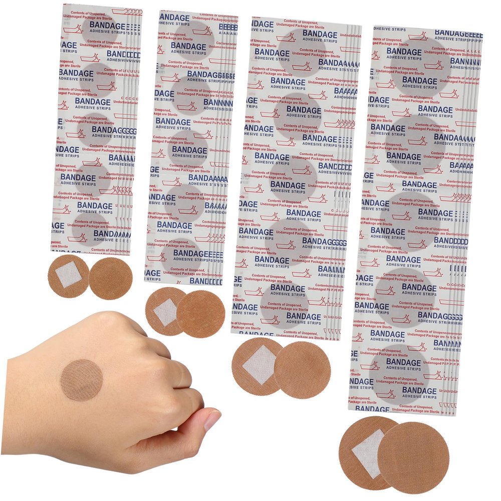 100pcs Breathable Fabric Round Bandages Elastic Adhesive Patches for Finger Joints Nose and Knee with High Adhesion and Protection