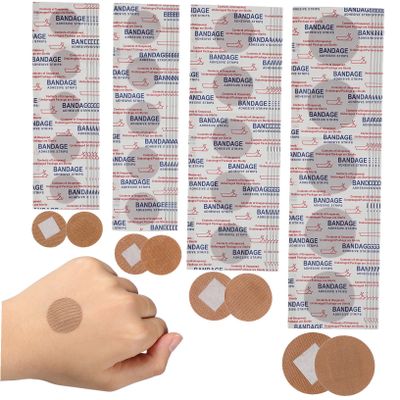 100pcs Breathable Fabric Bandages Round Protective Tape for Face Nose Fingers Joint Stretchable Adhesive Small Bandages for Skin Spot Patches