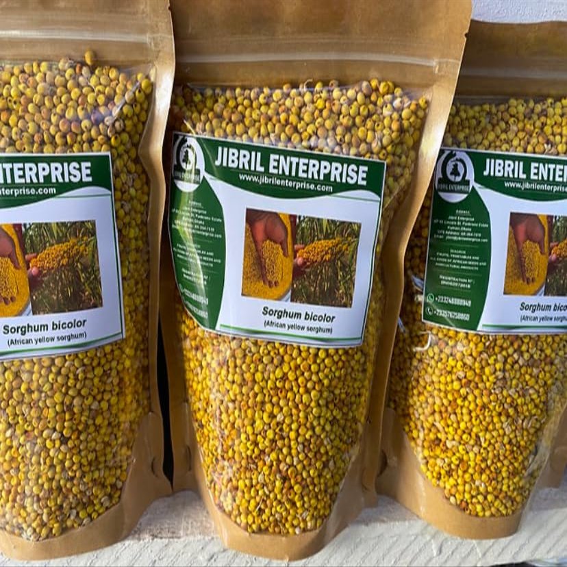 African yellow sorghum (Sorghum bicolor), 100% natural and organic, no additives, including phyto sanitary certificate (500g)