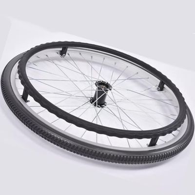 Wheelchair Replacement Wheel Assembly 20" 22" 24", Aluminum Alloy Wheelchair Rear Wheel, Non-Pneumatic Solid Tires, Wheelchair Wheels Replacement with Bearing(22inch,1PCS)