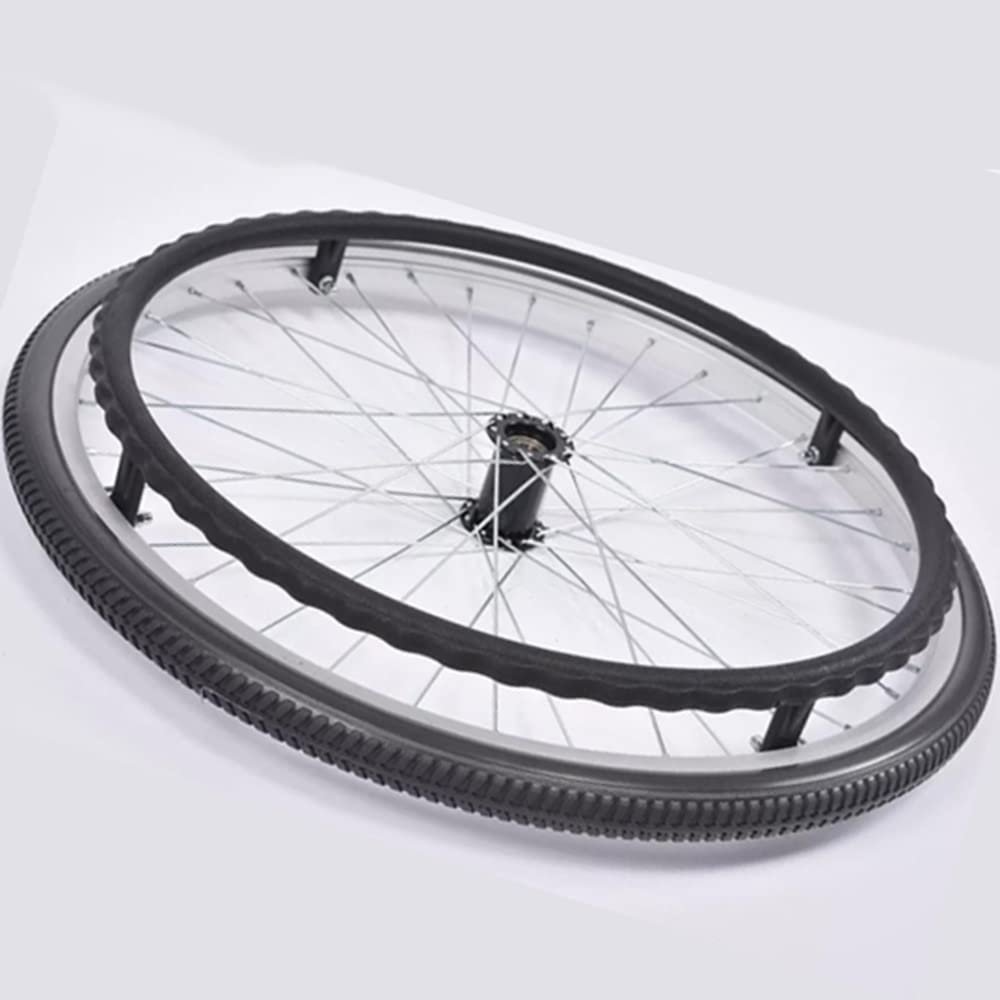Wheelchair Replacement Wheel Assembly 20" 22" 24", Aluminum Alloy Wheelchair Rear Wheel, Non-Pneumatic Solid Tires, Wheelchair Wheels Replacement with Bearing(22inch,1PCS)